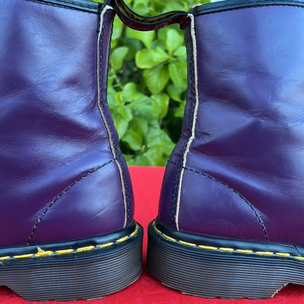 🏴 Dr. Martens MIE Vintage Purple Lace Up Combat Boots UK 7 - Picture 10 of 16